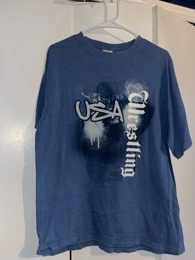 Gildan Blue USA Crestline Graphic Tee
